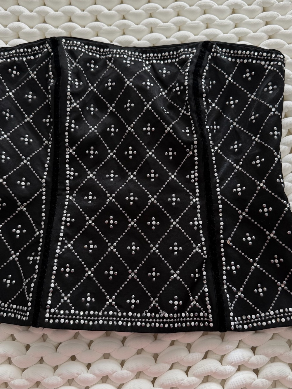 White House Black Market Black Mini Skirt with Silver Stud Detailing